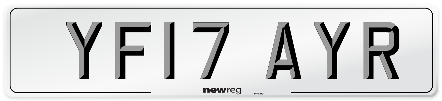 YF17 AYR Number Plate from New Reg
